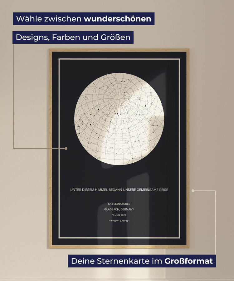 Personalisierte Sternenkarte im Großformat