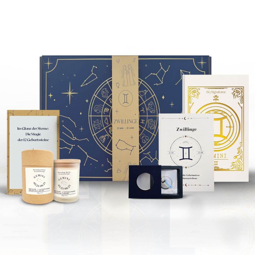 SkySignatures Essentials-Geschenkbox mit sternzeichenbezogenen Inhalten